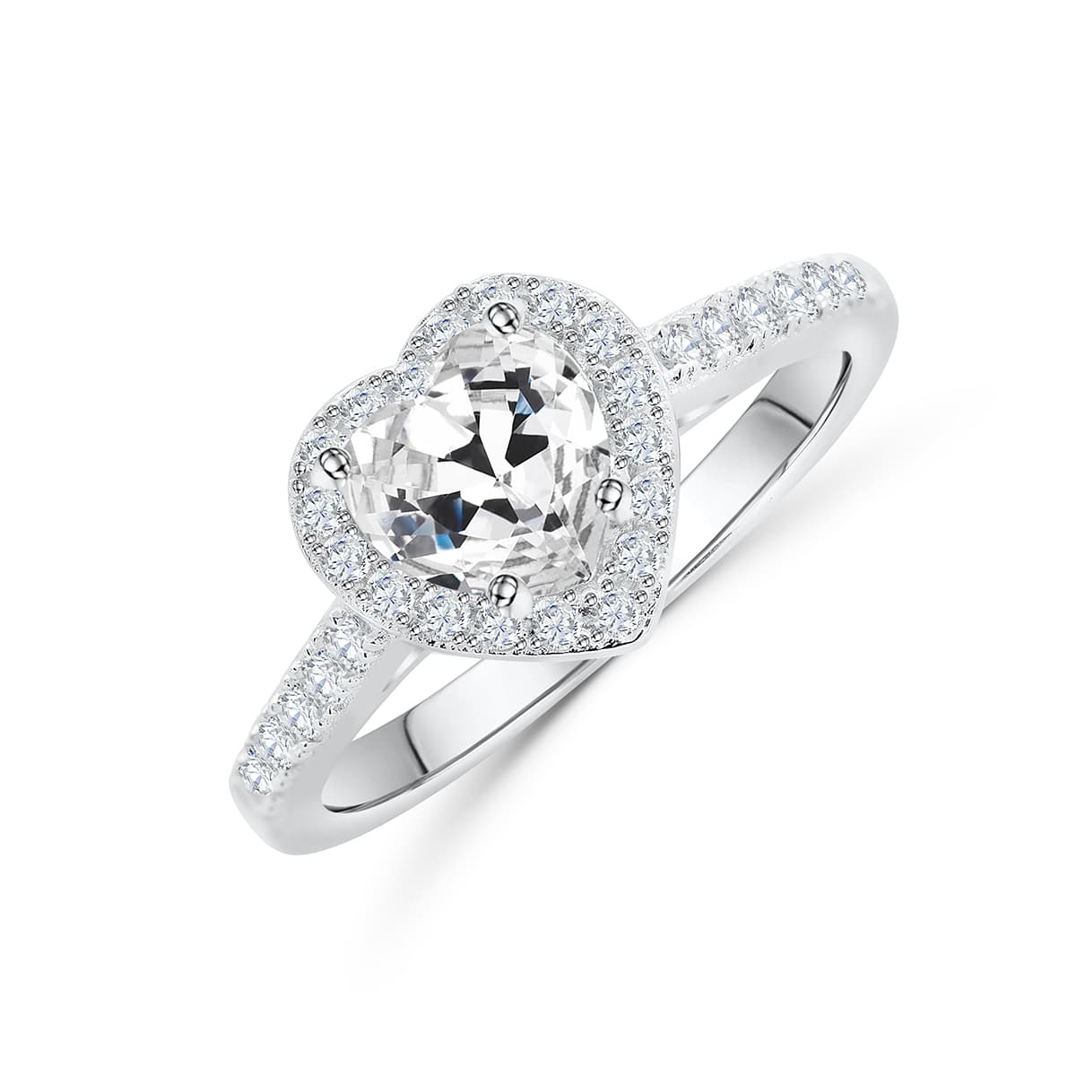 1.5 Carat Heart Halo Engagement Ring