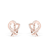 Heart Shaped Stud Bridal Earrings