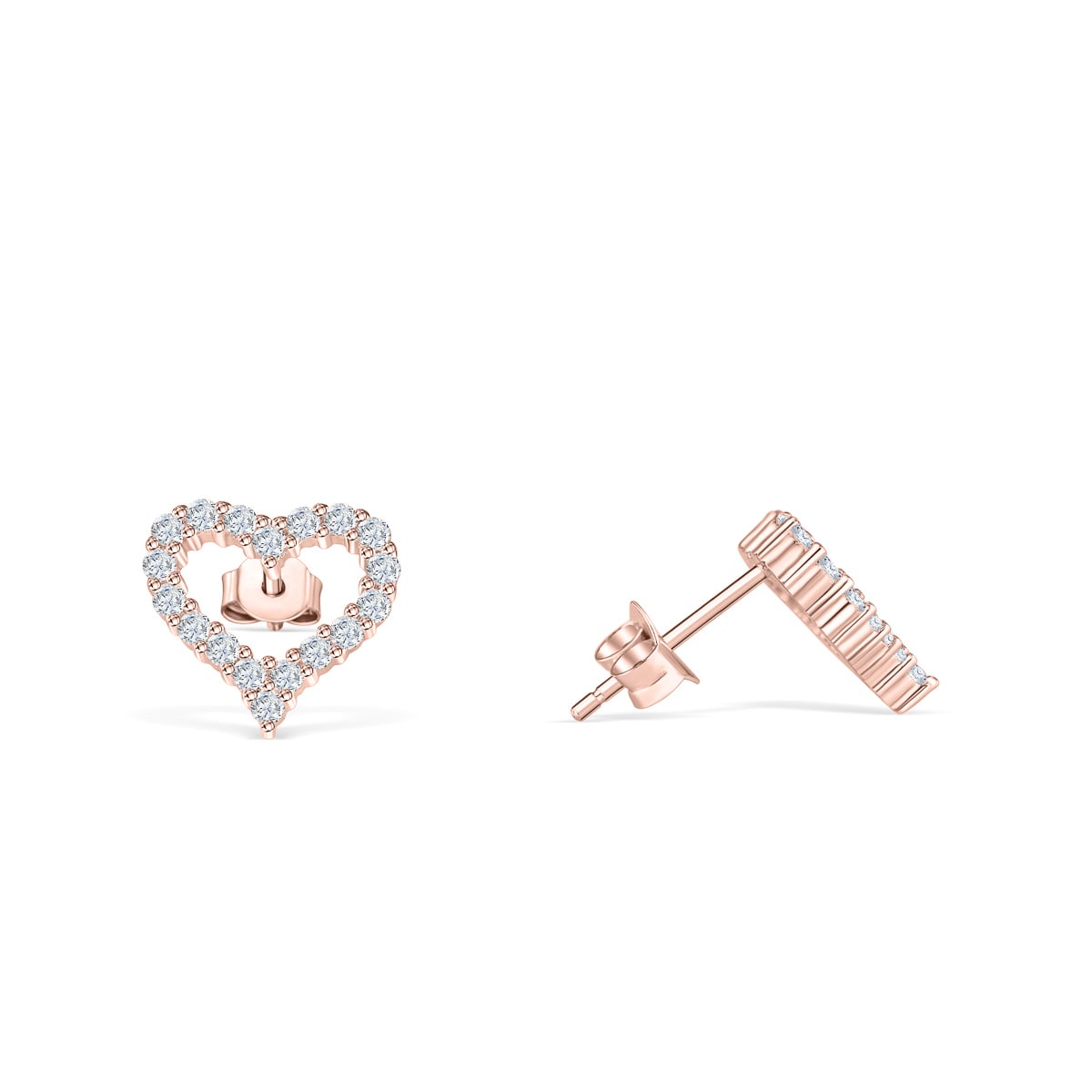Diamond Heart Stud Bridal Earrings