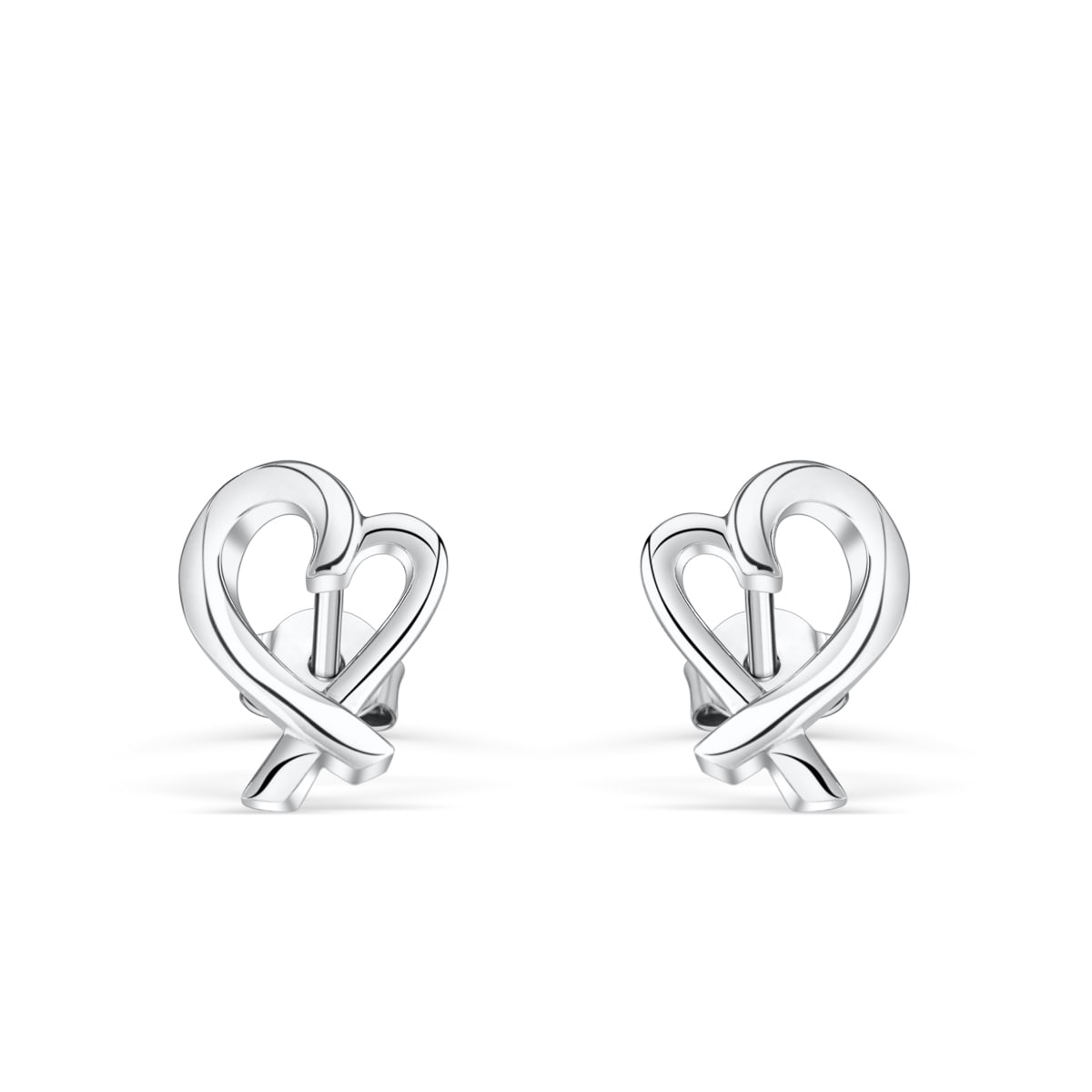 Heart Shaped Stud Bridal Earrings