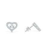 Diamond Heart Stud Bridal Earrings