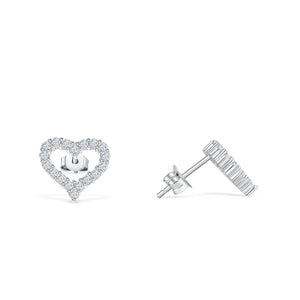 Diamond Heart Stud Bridal Earrings