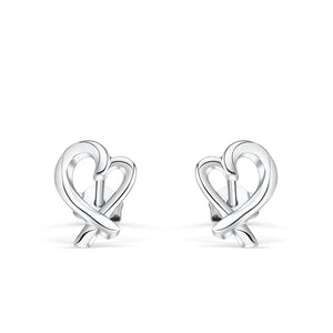 Heart Shaped Stud Bridal Earrings