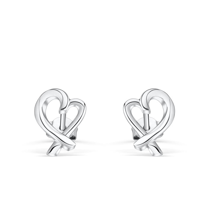 Heart Shaped Stud Bridal Earrings