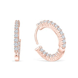 925 Sterling Silver Studded Hoop Bridal Earrings