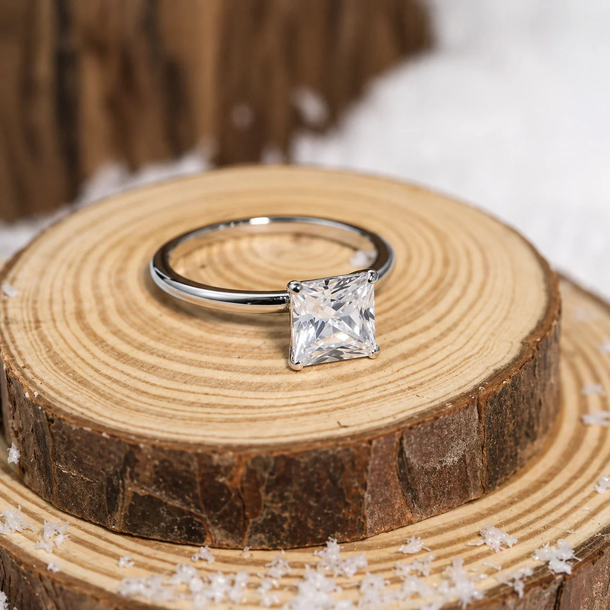 2 Carat Princess Cut Solitaire Moissanite Ring