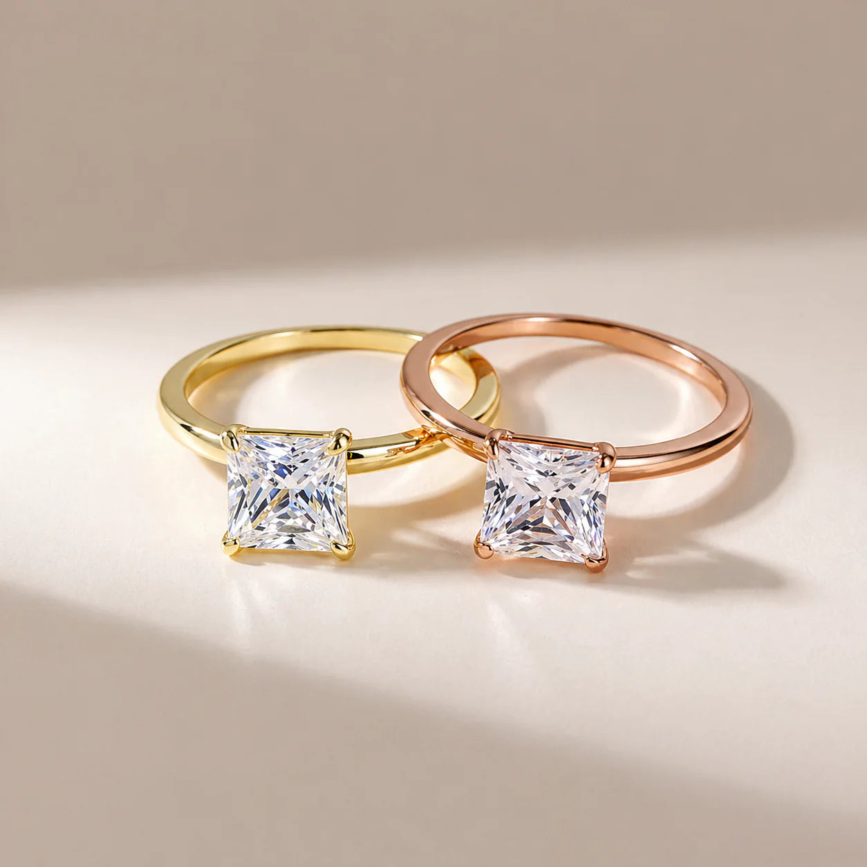 2 Carat Princess Cut Solitaire Moissanite Ring