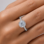 1.75 Carat Round Cut Moissanite Ring with Pavé Band