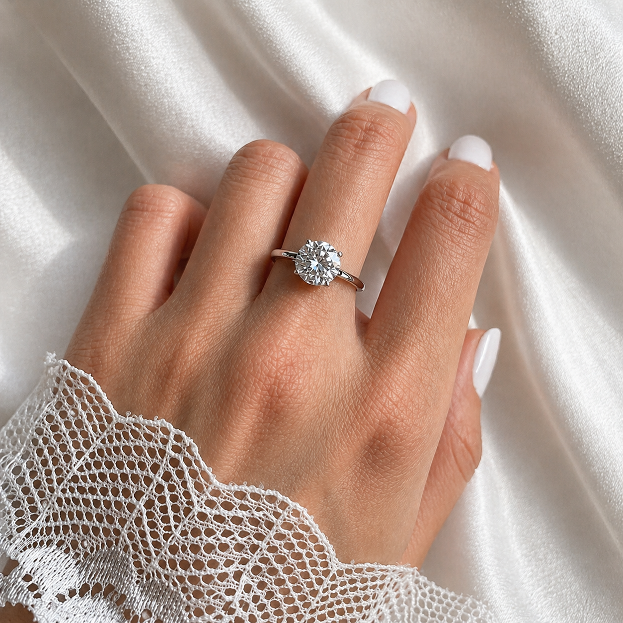 Classic Round Cut Solitaire Moissanite Ring