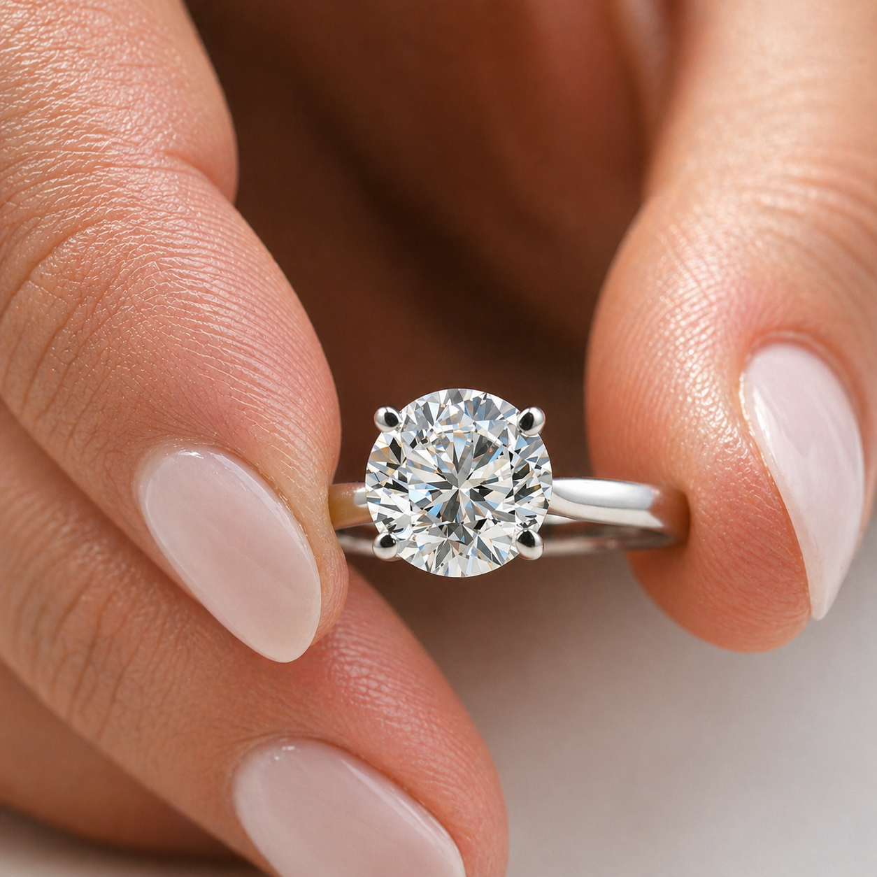 Classic Round Cut Solitaire Moissanite Ring