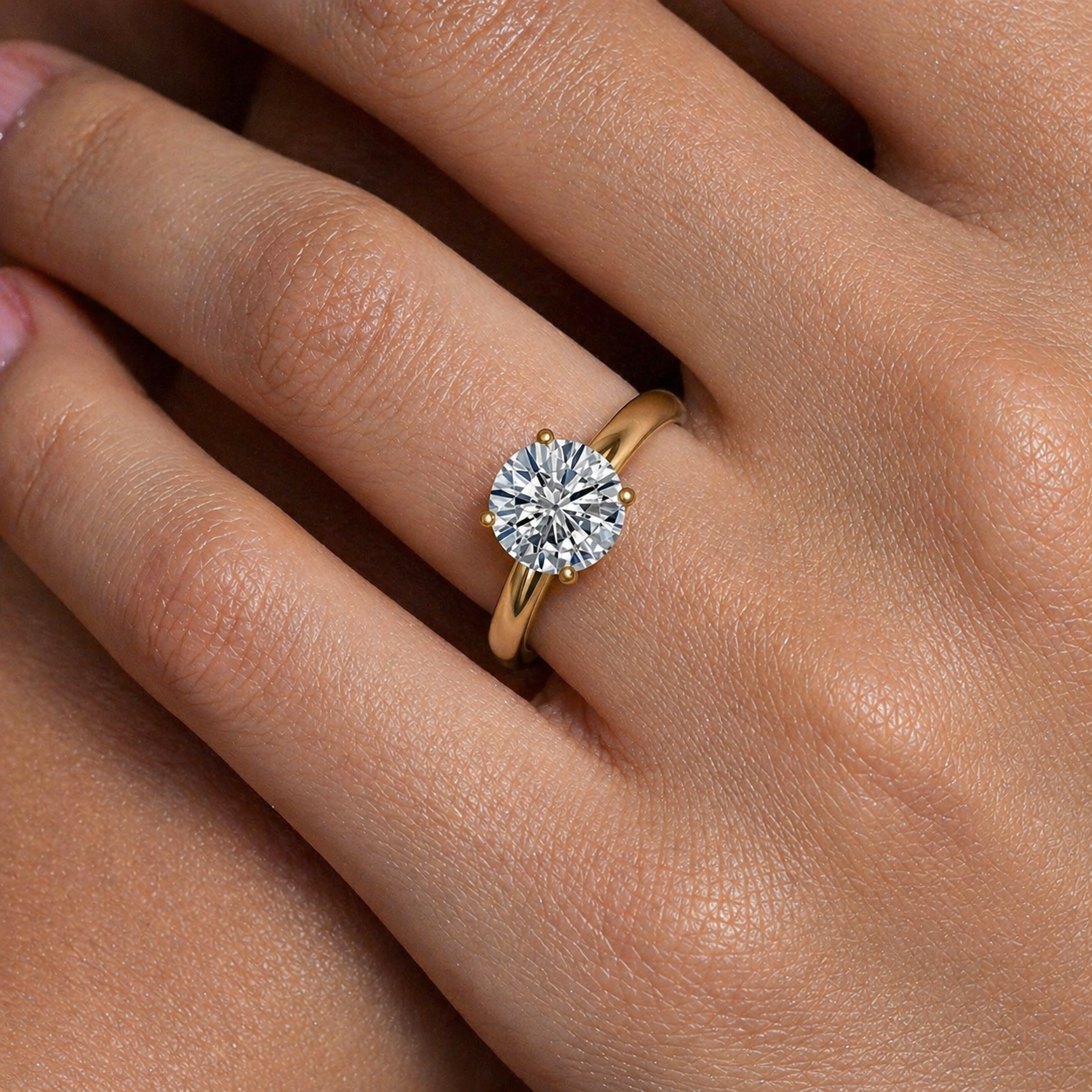 Classic Round Cut Solitaire Moissanite Ring