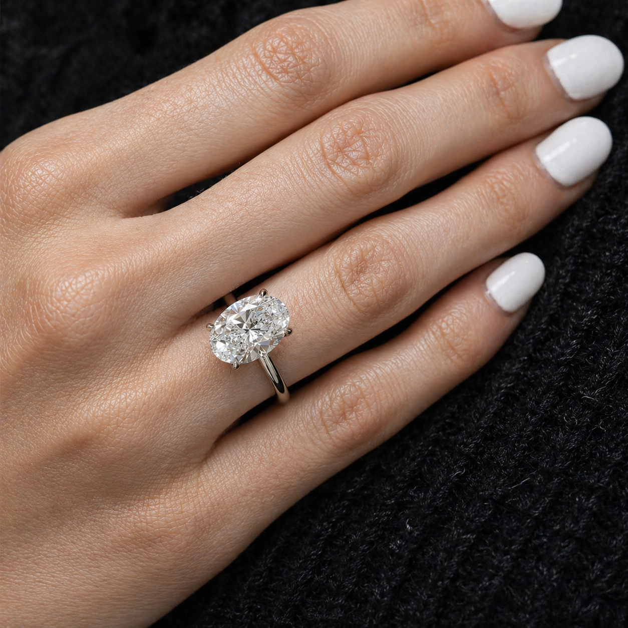 3 Carat Oval Cut Solitaire Moissanite Ring