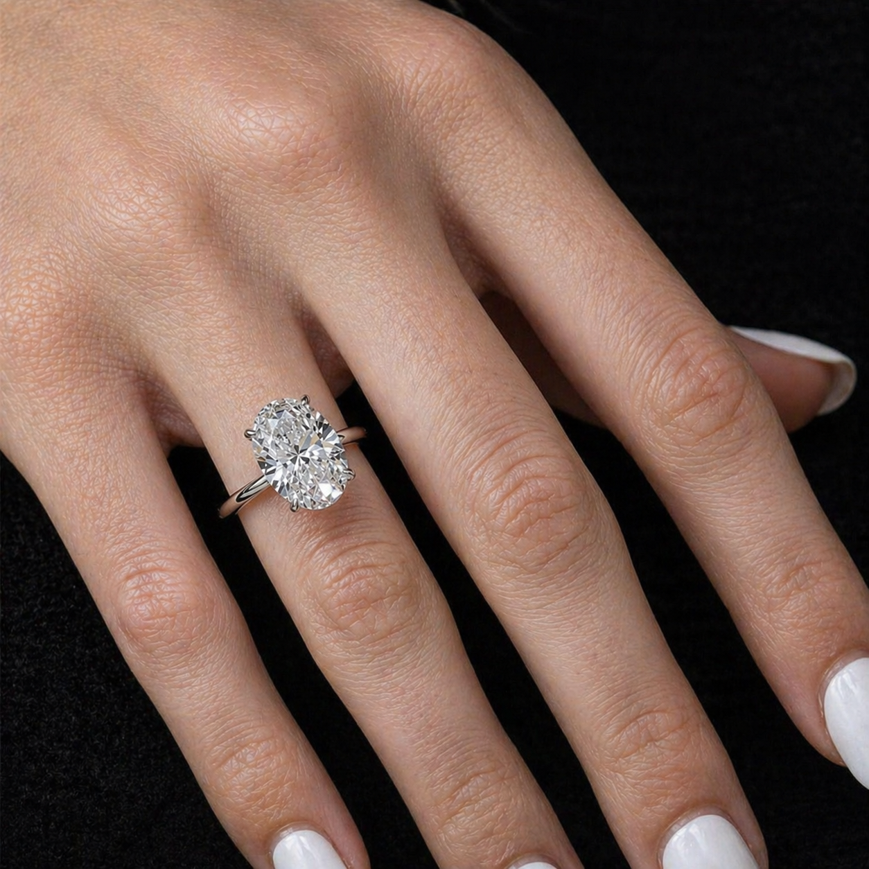 3 Carat Oval Cut Solitaire Moissanite Ring