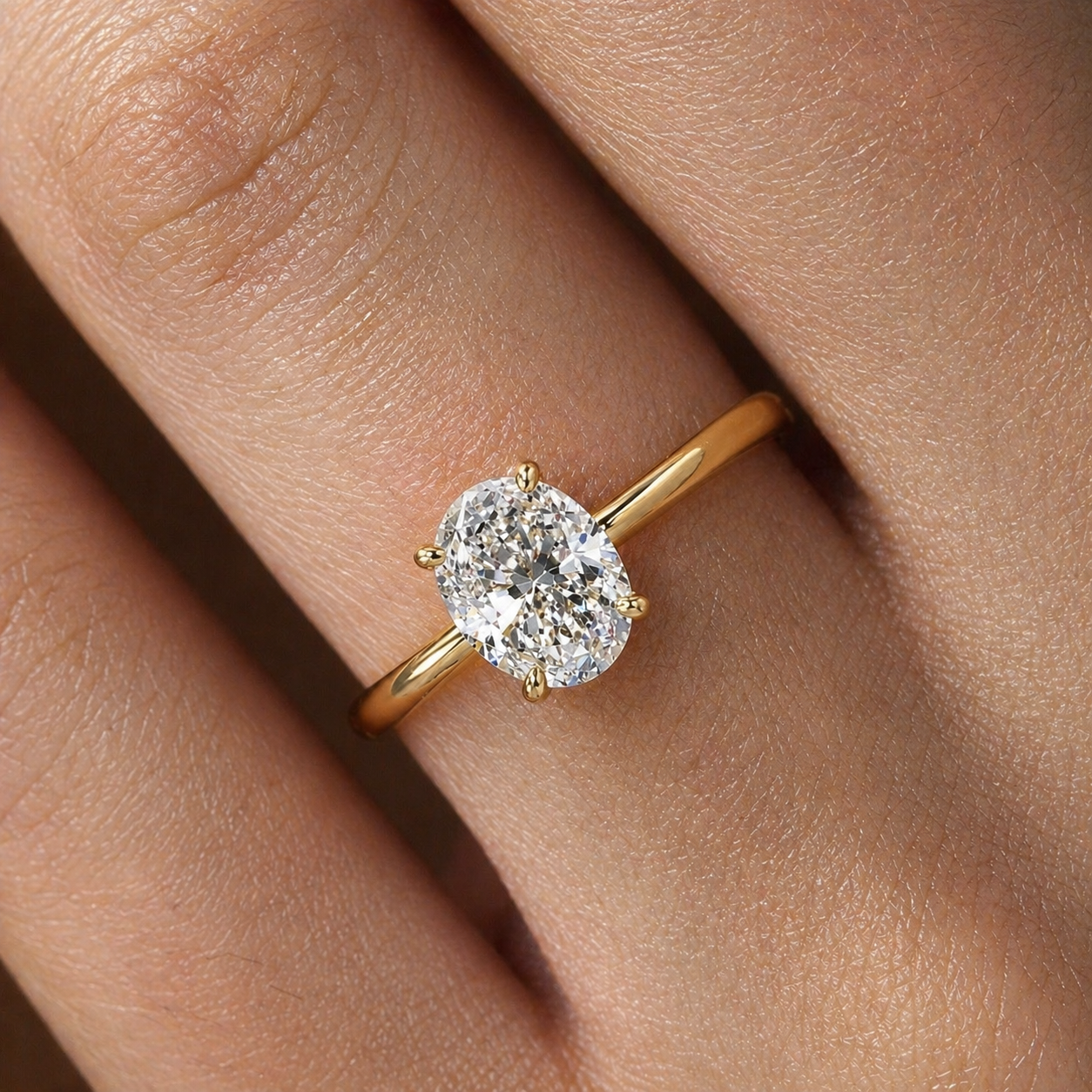 3 Carat Oval Cut Solitaire Moissanite Ring
