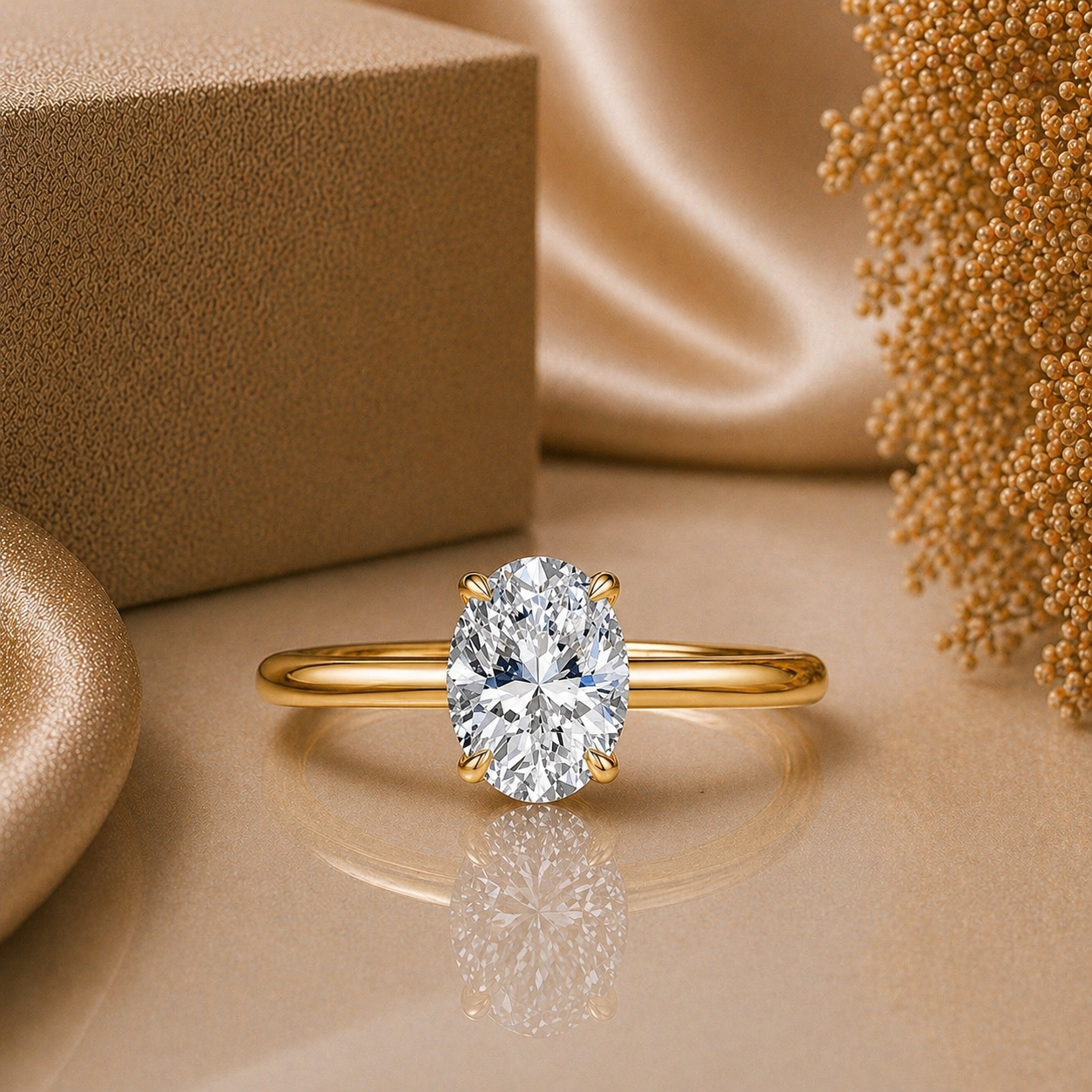 3 Carat Oval Cut Solitaire Moissanite Ring