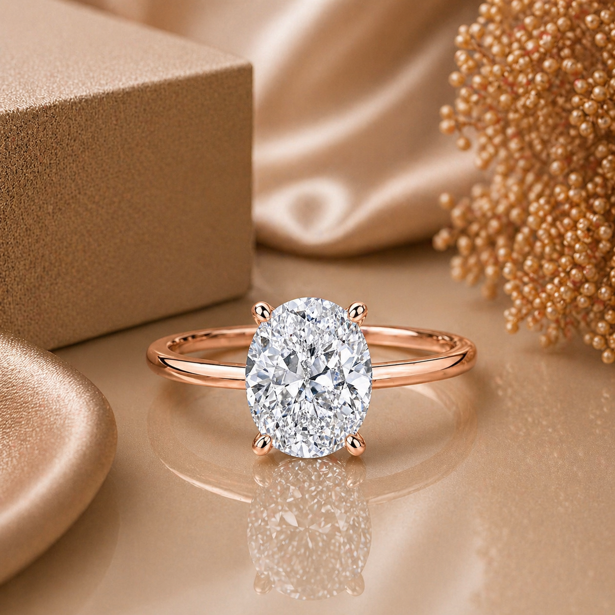 3 Carat Oval Cut Solitaire Moissanite Ring