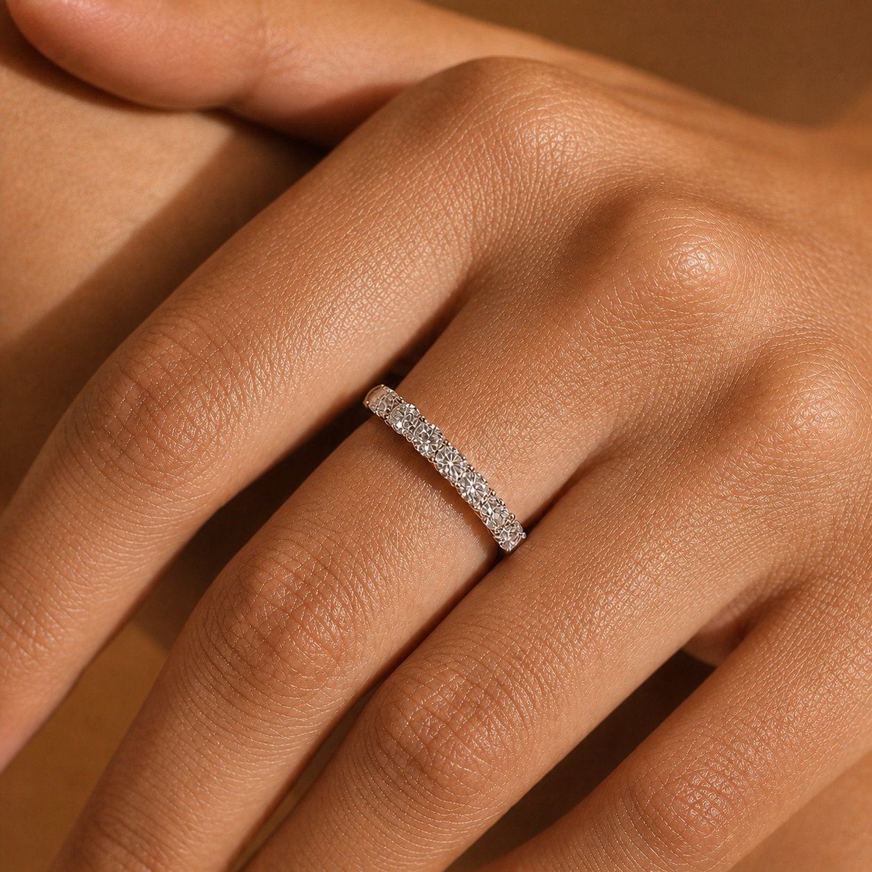 Seven Stone Round Cut Moissanite Ring