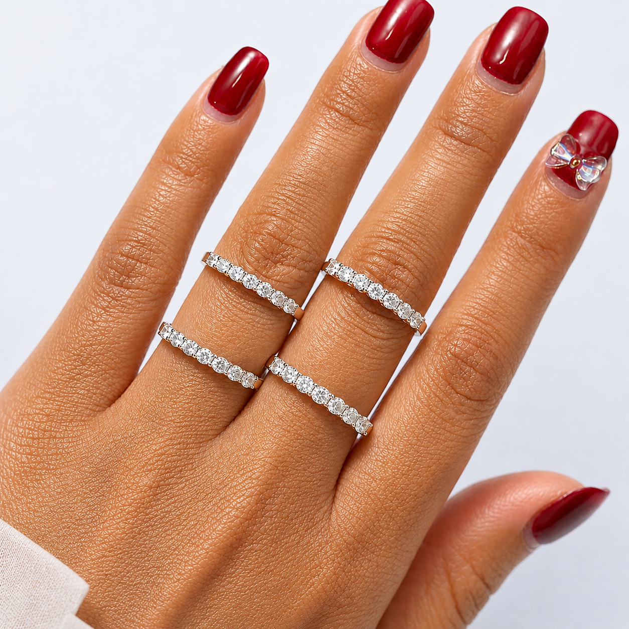 Seven Stone Round Cut Moissanite Ring