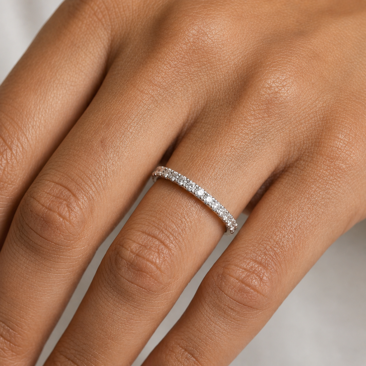 2mm Half Eternity Moissanite Band
