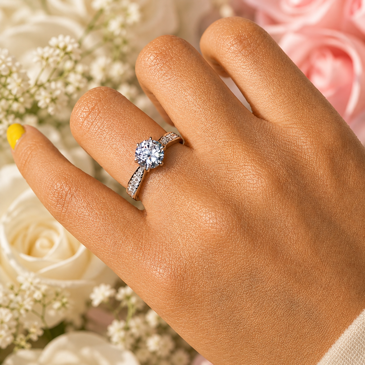 6-Prong Round Cut Moissanite Ring