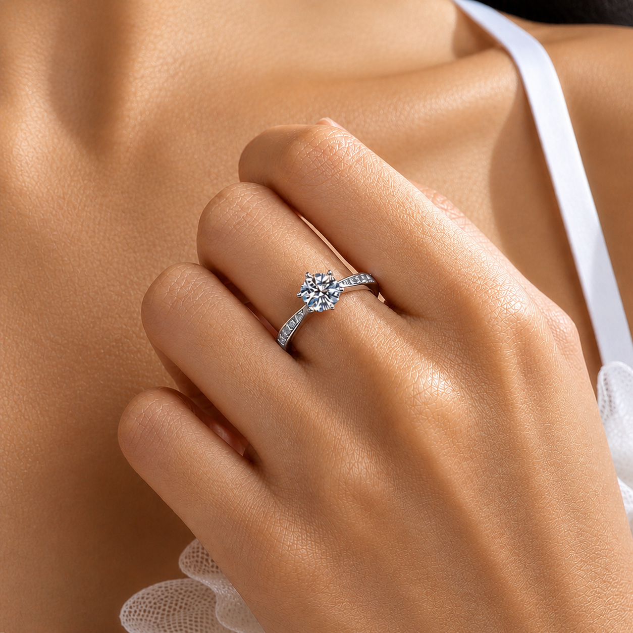 6-Prong Round Cut Moissanite Ring