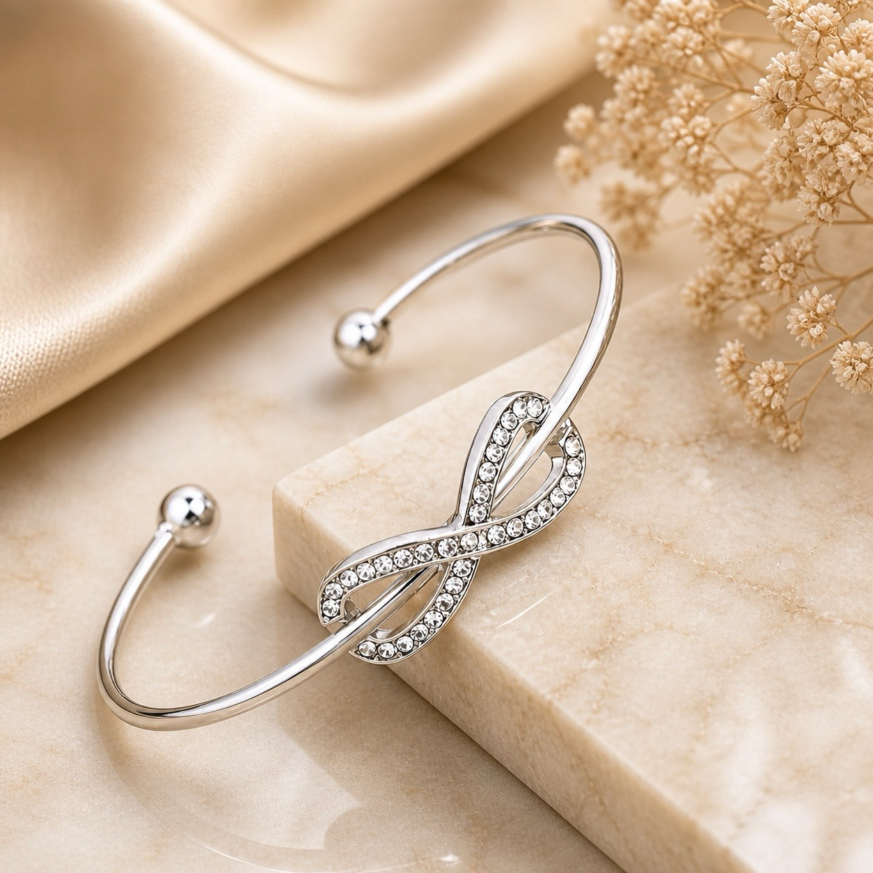 Diamond Infinity Bangle Bracelet