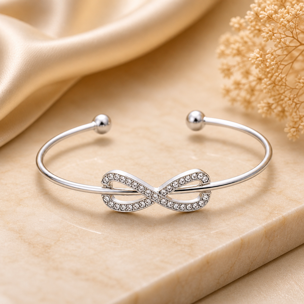 Diamond Infinity Bangle Bracelet