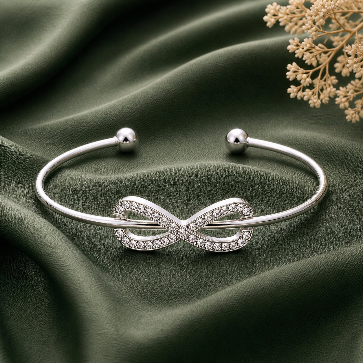 Diamond Infinity Bangle Bracelet