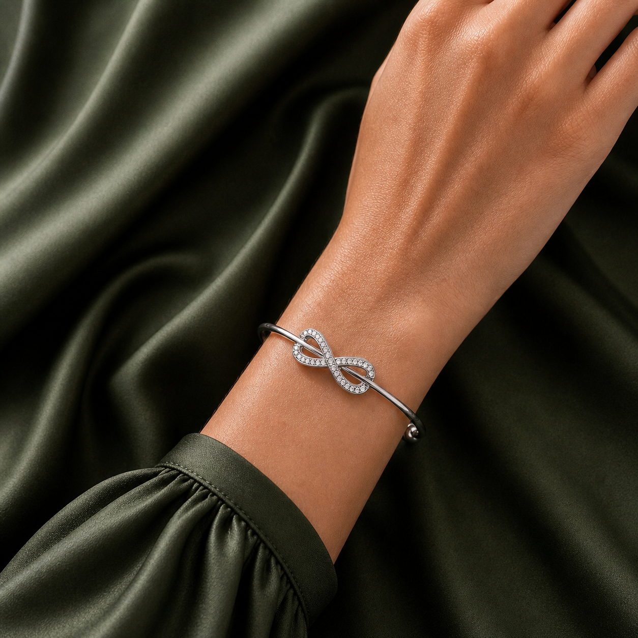 Diamond Infinity Bangle Bracelet