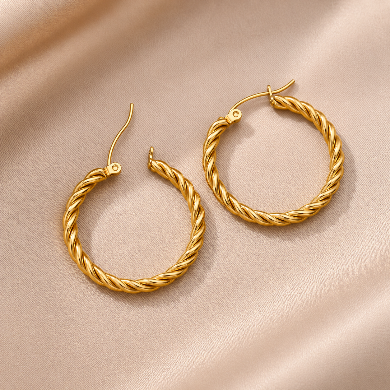 Twisted Hoop Bridal Earrings