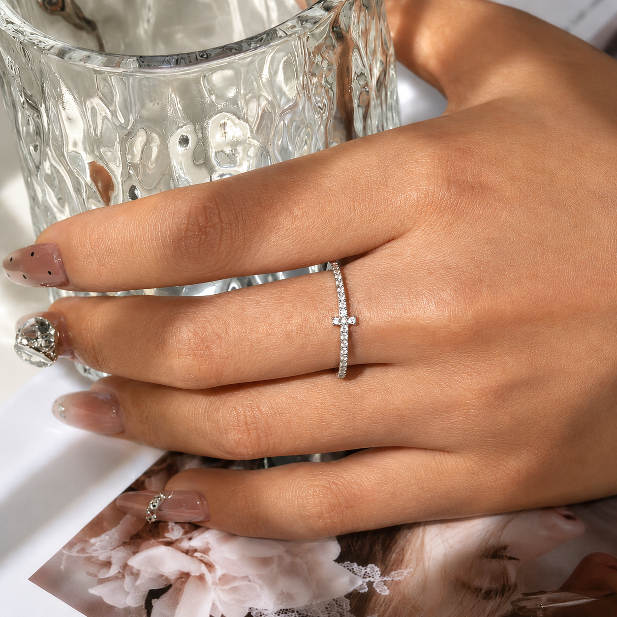 T-Shaped Eternity Moissanite Band