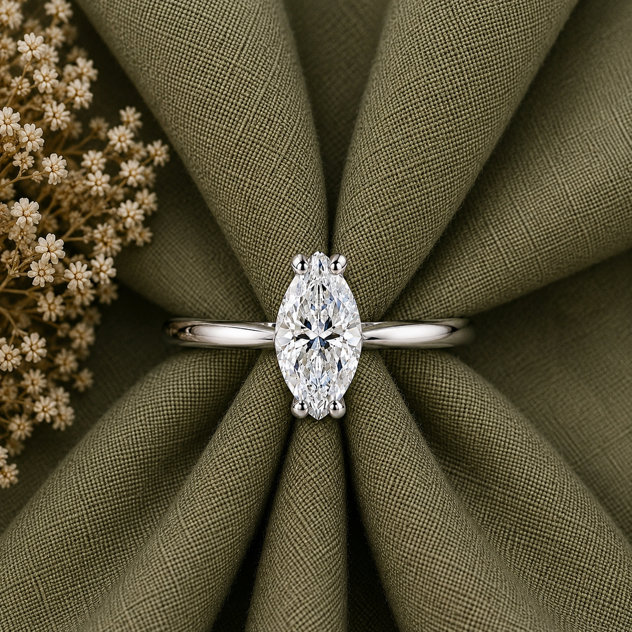 1 Carat Marquise Cut Solitaire Ring