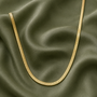 Herringbone Flat Gold Chain Bridal Necklace