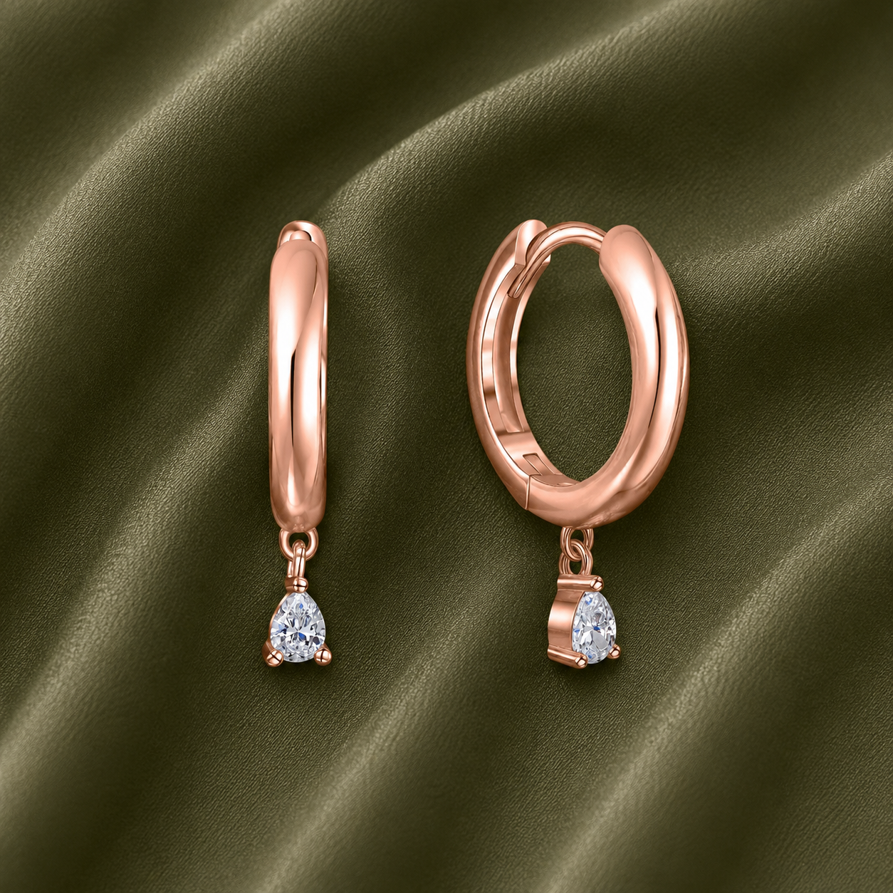 Huggie Drop Bridal Earrings