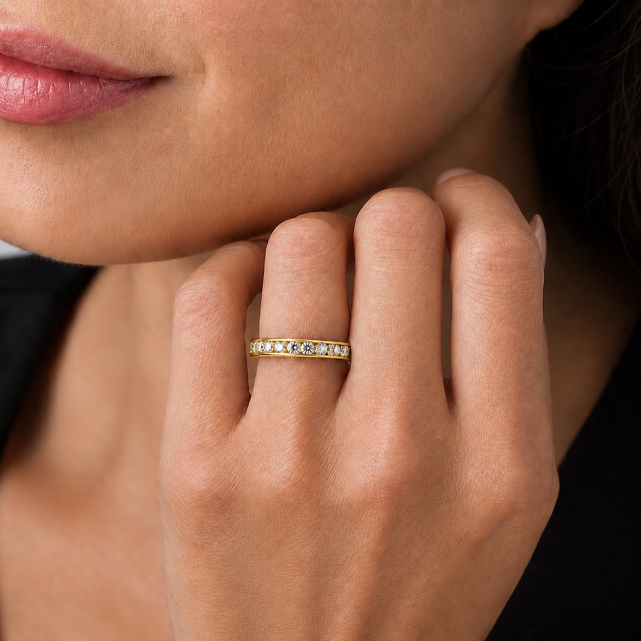 Channel Setting Eternity Moissanite Band