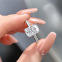 4 Carat Radiant Cut Moissanite Ring with Pavé Band