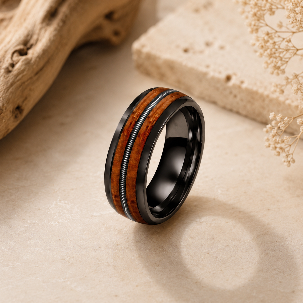 Men's Tungsten Wood Ring