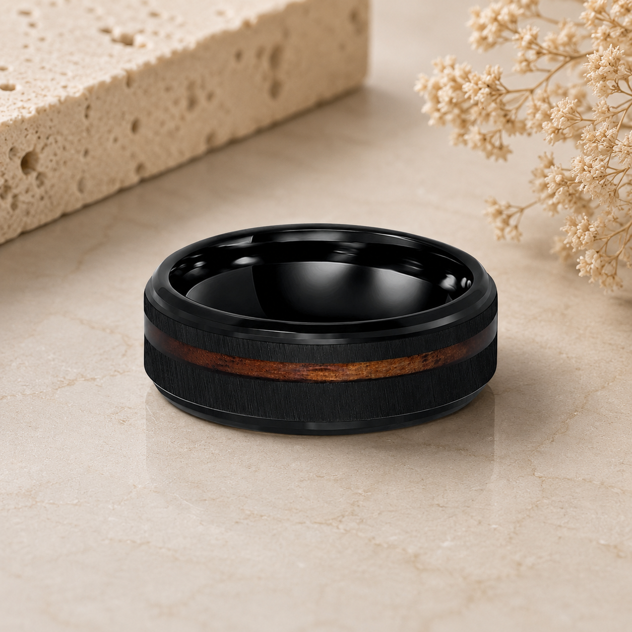 Men's Tungsten Wood Ring
