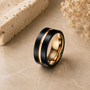 Black and Rose Gold Men's Ring