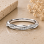 Silver Petite Twisted Engagement Ring