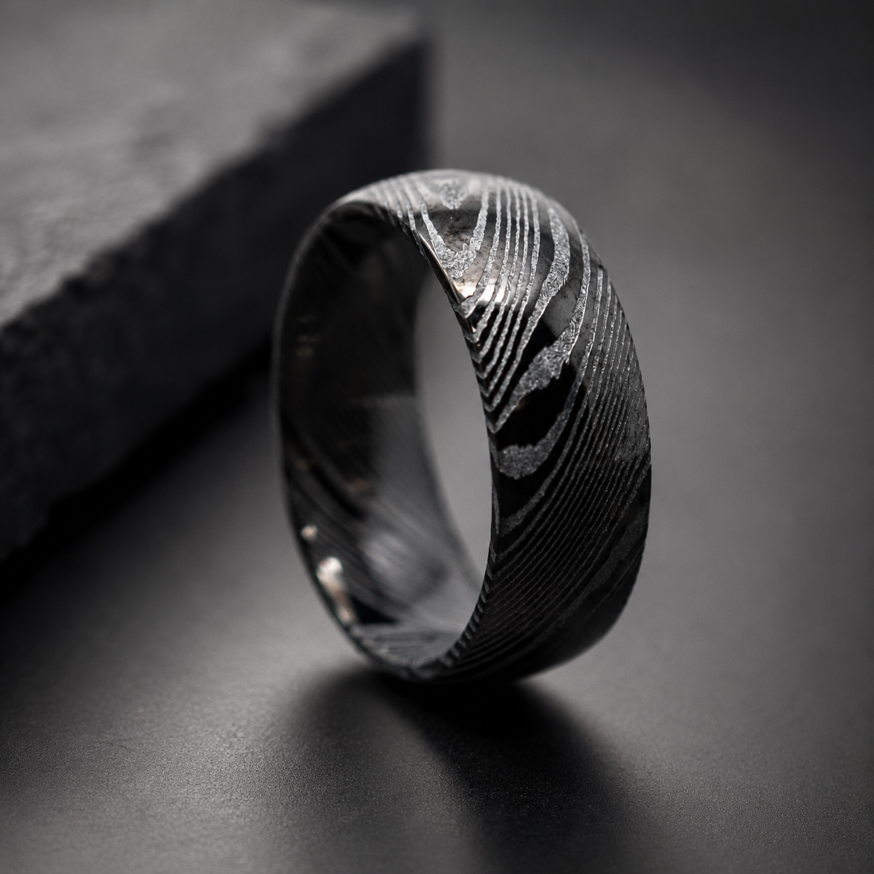 Men's Damascus Steel Wedding Ring