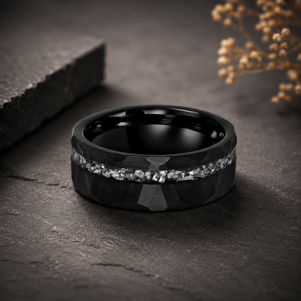 Men's Tungsten Meteorite Wedding Ring