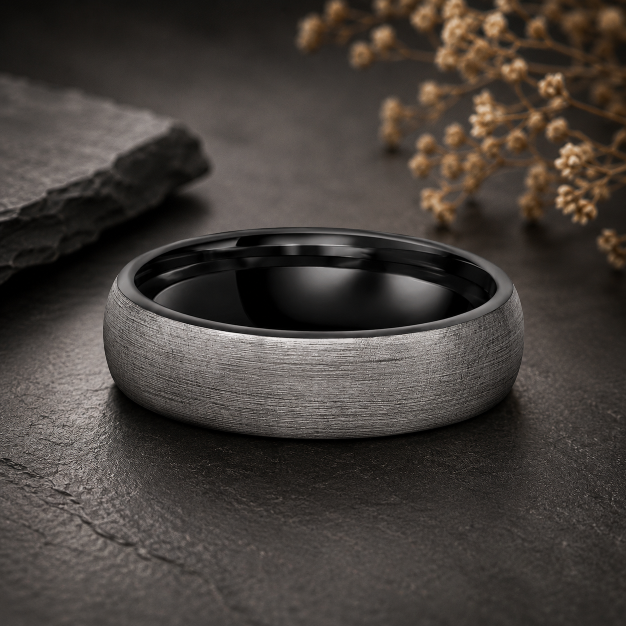 Men's Matte Tungsten Wedding Ring