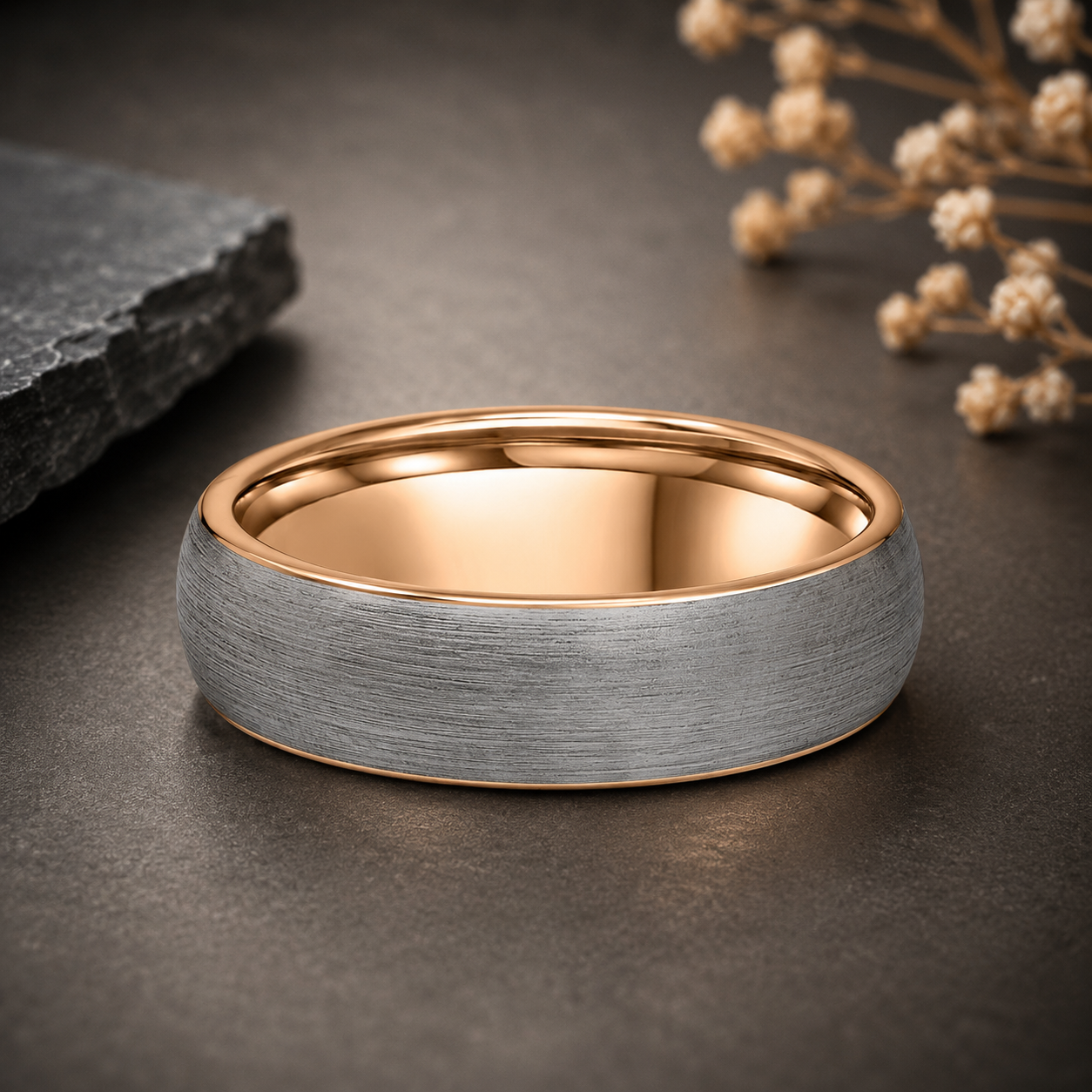 Men's Brushed Tungsten Wedding Ring