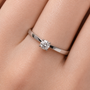 Petite Round Cut Solitaire Moissanite Ring