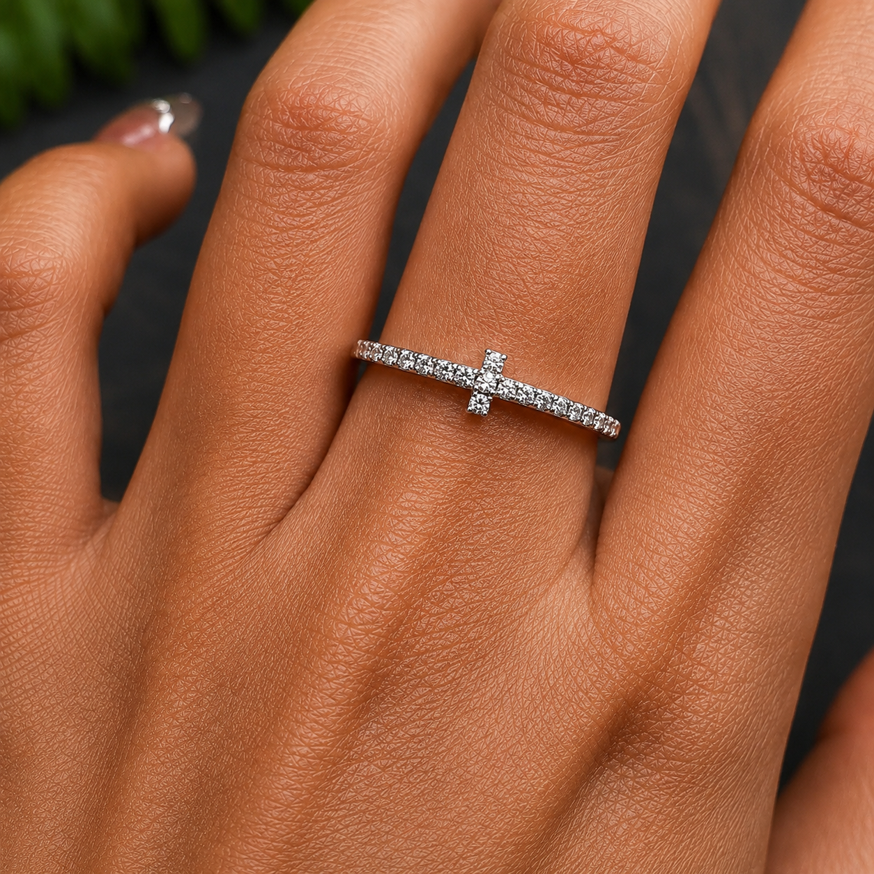 T-Shaped Eternity Moissanite Band