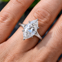 3 Carat Marquise Cut Moissanite Ring with Split Band