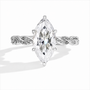 3 Carat Marquise Cut Moissanite Ring with Twisted Band