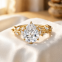 3 Carat Nature-Inspired Pear Cut Moissanite Ring