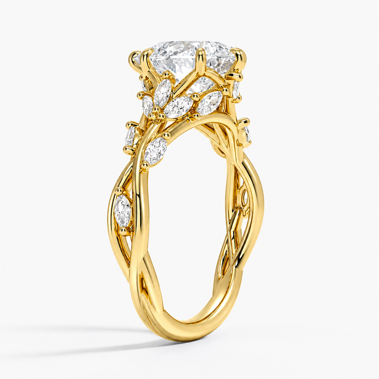 3 Carat Nature-Inspired Pear Cut Moissanite Ring